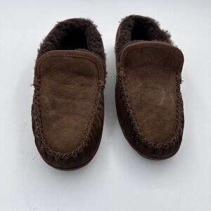 Men's 8 M Wicked Good Slippers, Venetian LL BEAN CHOCOLATE BROWN SUEDE SLIPPERS